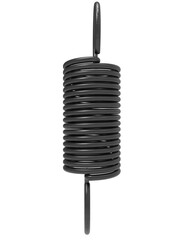 black 3d extension spring png render