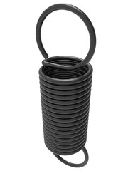 black 3d extension spring png render