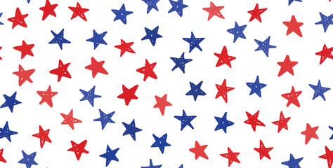 Stars grunge. Independence Day USA. Presidents day. Hand drawn illustration.	
