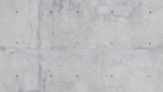 Bare concrete wall shows its texture and circular indents from its formwork tie system