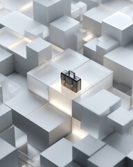 Fototapeta premium A modular grid environment with a briefcase icon