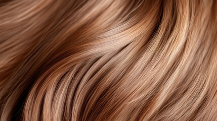 Fototapeta premium Long wavy ponytail of brown hair flowing beautifully against white backdrop