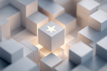 Obraz premium A modular grid environment with a star icon