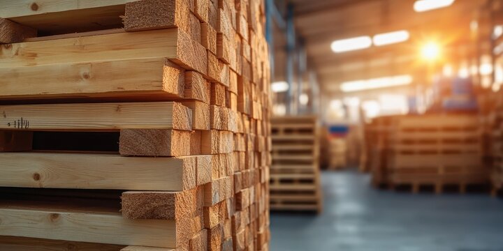 Stacks of rugged pine lumber ready for construction projects