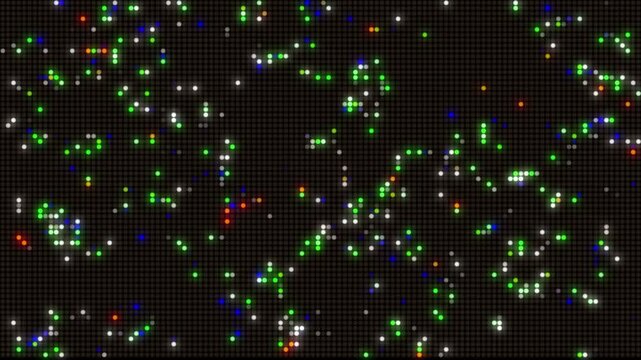 Bright shiny colourful LED video wall background with flashing glittering colourful disco lights. Full HD glitz and glamour nightlife background animation.