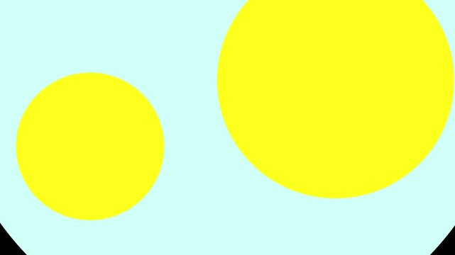 Colorful yellow circle transition animation on blue background with red wipe.