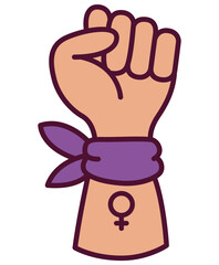 icono de un pu&ntilde;o, dia de la mujer