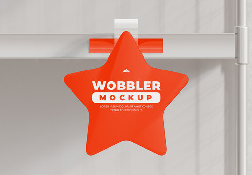 Star Shaped Retail Wobbler Mockup for Supermarket Promotional Branding Display