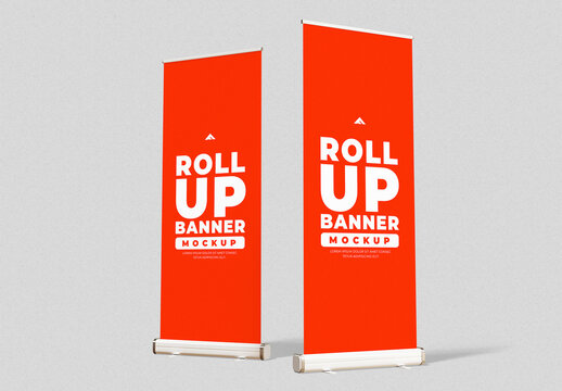 Double Roll Up Banner Mockup for Trade Show Exhibition and Corporate Event Branding