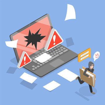 3D Isometric Flat Vector Illustration of Information Leak, Concept Of Data Leakage In Information Security.