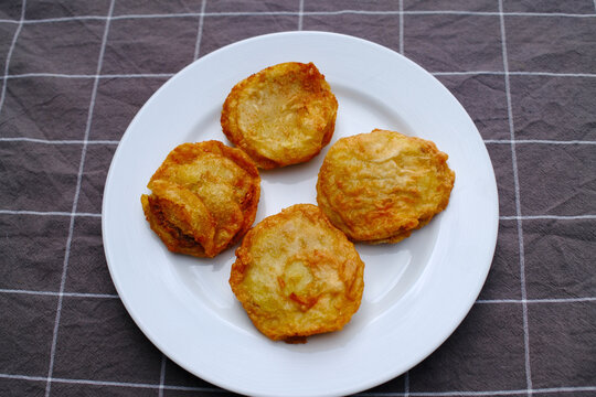 Stuffed Fried Potatoes from Olot Catalonia