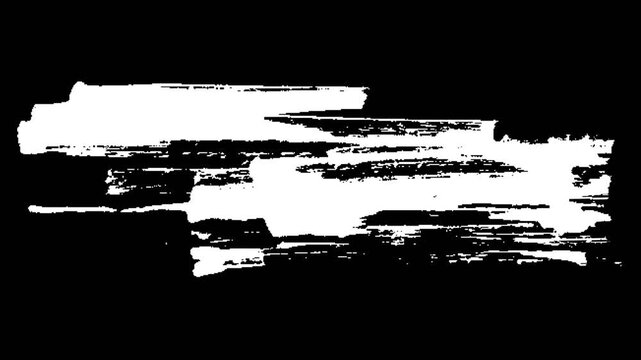 white grunge brush stroke effect with alpha channel