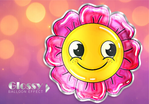 Glossy Balloon Effect Mockup