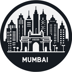 Obraz premium Mumbai Skyline Vector Icon