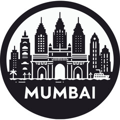 Obraz premium Mumbai Skyline Vector Icon