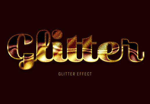 Elegant Glitter Script Text Effect