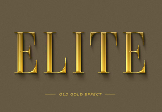 Elegant Old Gold Text Effect