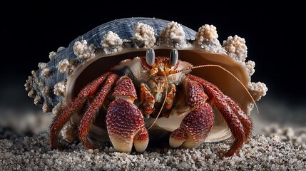Hermit Crab in an Ornate Patterned Shell / 装飾的な模様の殻に入ったヤドカリ