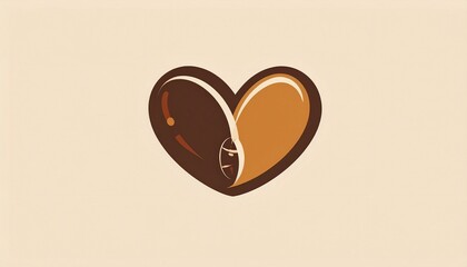 Heart-Shaped Coffee Bean Logo Design for Coffee Lovers.