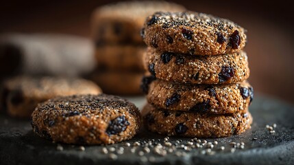Healthy Cookies with Black Sesame and Seeds / 黒ごまと種子たっぷりのヘルシークッキー
