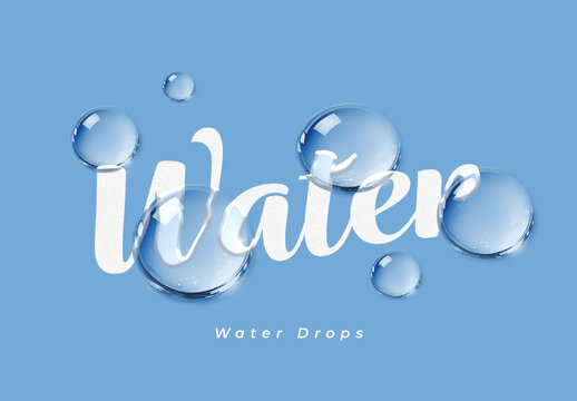 Glass Water Drops Text Effect