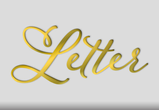 Handwritten Gold Paper Debossed Text Effect
