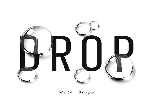 Liquid Water Drops Text Effect
