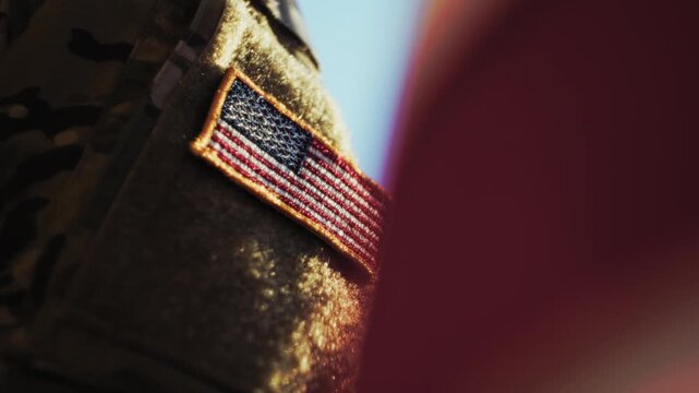 American Military Patch Flag of a United States Soldier For Memorial Day