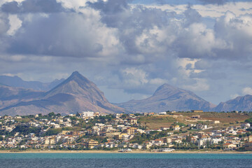 Panoramic View of the Hinterland Town of Alcamo with the Rubinetto d&rsquo;acqua Fonte di Mirto Area Visible