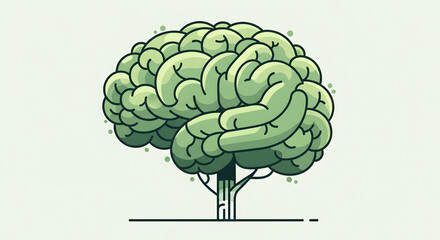 Green Brain Illustration