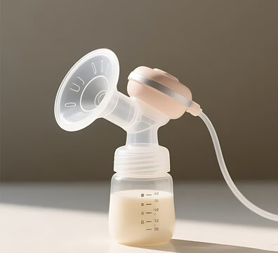 Electric breast pump with clear collection bottle