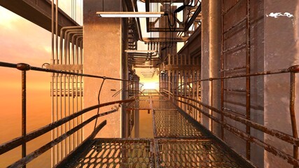 作業通路　3DCGレンダリング