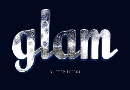 Platinum Glitter Script Text Effect