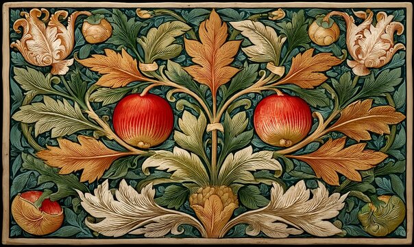 Vintage style botanical frame with fig leaves and natural vine ornamentation for art layouts