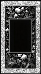 Nature inspired ornamental border with fig leaves and fruit for heritage design compositions