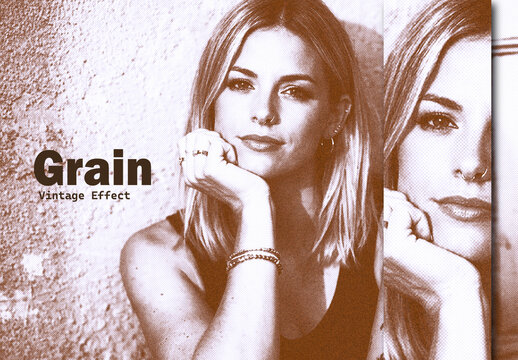 Sepia Grain Vintage Print Photo Effect