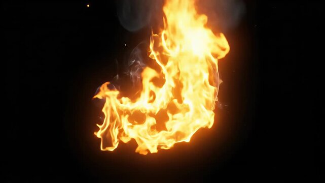 Conceptual video of a human stomach engulfed in flames against a black background. Fiery visualization of indigestion, stomach ache, heartburn, acid reflux, gastritis and other digestive disorders