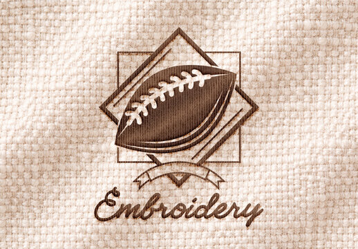 Vintage Fabric Embroidery Logo Effect Mockup