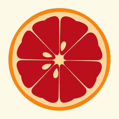 Grapefruit Slice Illustration Design Element.