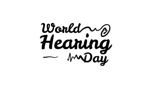 World Hearing Day, 3 March concept illustration for ear care and deafness prevention campaign