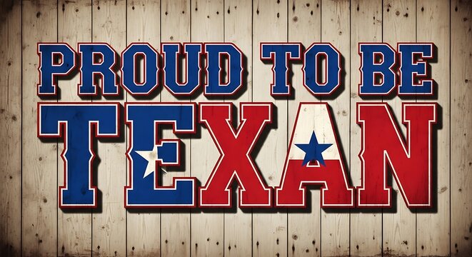 "Proud to Be Texan" is written in bold letters.