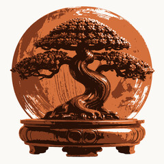 Beautiful Bonsai Tree with Colorfull design