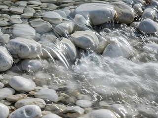 Obraz premium White Rocks and Stream Water Flowing