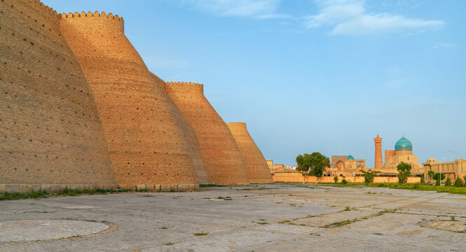 The walls of the historic Ark fortress. Bukhara. Uzbekistan