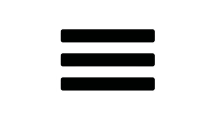 Hamburger menu icon for web and app navigation. Black three-line UI element for modern digital design interfaces.