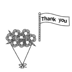 感謝の手描きの花束イラスト素材