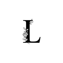 Floral Letter L Monogram Silhouette for Elegant Brand Identity