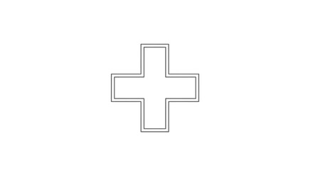 Fototapeta premium Outline Plus Sign Icon Vector Graphic on White Background for Medical, Positive, Increase, or Addition Concepts