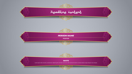 islamic overlay with mandala for broadcast media template © Azza