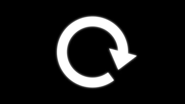 Loop animation of a cycle diagram made of arrows (black background). rotating arrow circle animation